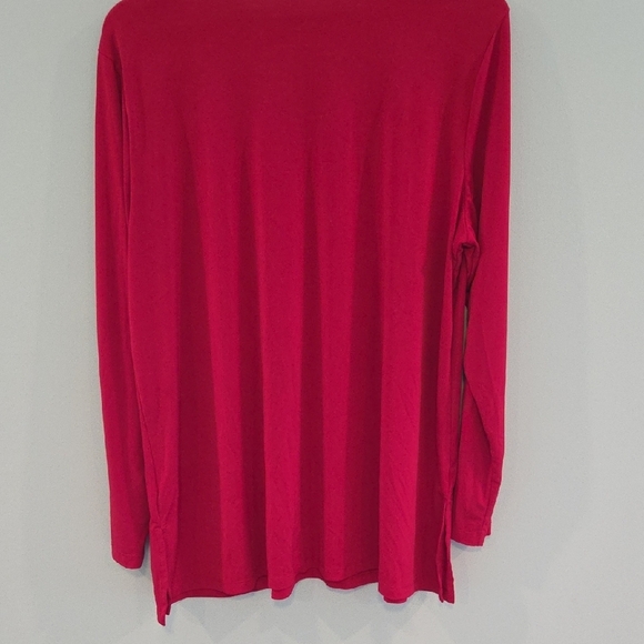 Susan Graver Pink Long Sleeve Blouse Relaxed Fit - Picture 3 of 9